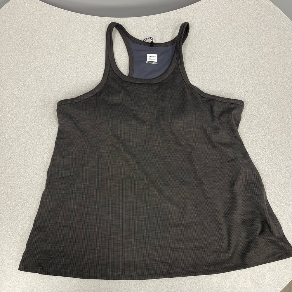 prAna Black Heather Becksa Tank Plus w Compression Fabric - 1X or 2X - NWT